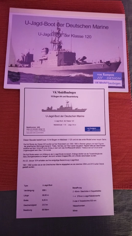 U-Jagd-Boot der Deutschen Marine der Klasse 120 - Bild 1 von 1