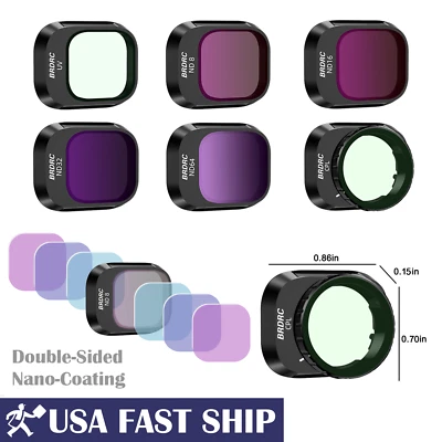 Gimbal Camera Lens Filter Kit UV CPL ND8 ND16 ND32 ND64 For DJI Mini 4 Pro Drone - Image 1 of 4