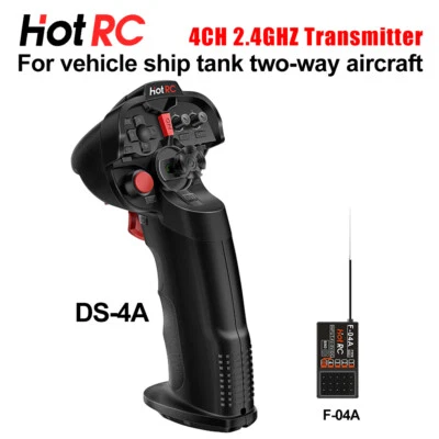 HotRC DS-4A Transmitter 2.4GHZ 4CH  F-04A Receiver For RC Car Boat Airplane - Image 1 of 4