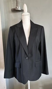 NWOT Ann Taylor Black 1 Button Front Blazer Suit Jacket Sz:18 - Picture 1 of 4