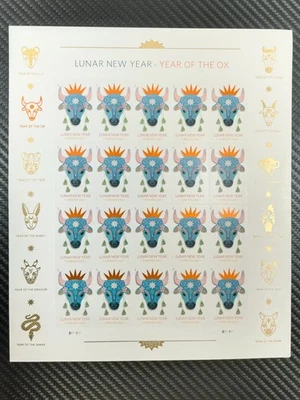 US Stamp YEAR OF THE OX Scott #5556  5 sheets of 20/A total of 100 - Image 1 of 2