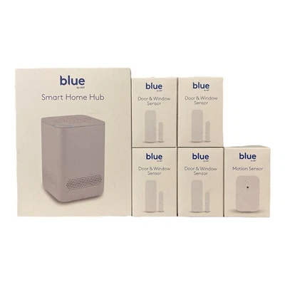Blue 8pc Home Security System Smart Hub, 4 Door/Window Sensors, Motion Sensor - Image 1 of 4