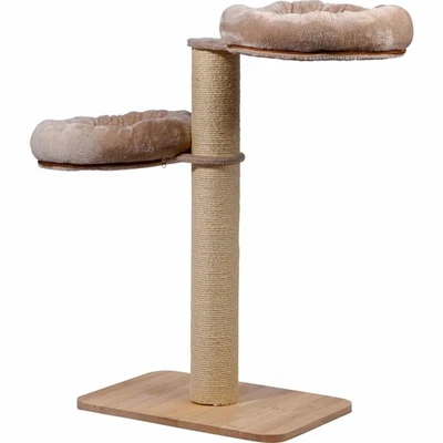 Premium Kratzbaum Kletterbaum Katzenbaum Spielbaum Sisal Plüsch Holz Cappuccino - Bild 1 von 4