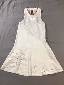 Adidas Stella McCartney Barricade Dress Womens 40 White Red Trim MeshTennis - Picture 1 of 12