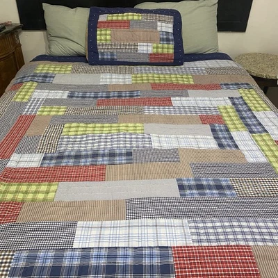 Pottery Barn Kids Reversible Quilt Full Queen 1Pillow Sham Cozy CottageCore - Image 1 of 4