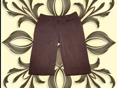 MICHAEL KORS Brown HERRINGBONE Bermuda Shorts DRESSY Cuffed Women's Size 4 - Image 1 of 4