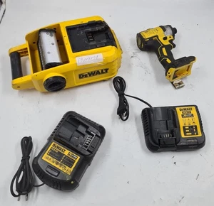 Lot of 4 Dewalt Cordless Tools - Drill, Light, 2 Chargers, Used Working - Picture 1 of 16