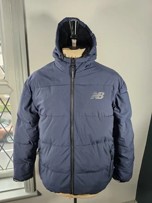New Balance Puffer Jacket Men's Large Blue Insulated Sports Warm Fleece Lined  - Image 1 of 4