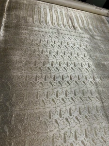 Cream Gold Metallic Silk/Cotton Paisley Jacquard Brocade, 44" x 72" (SM-1002) - Picture 1 of 3