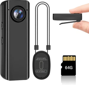 Mini Body Camera 64GB, 4K 30FPS Action POV Camcorder, Wearable Body Worn Cam wit - Picture 1 of 11