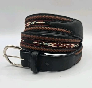 Cintura western Silver Creek bordo allacciato pelo di cavallo pelle nera uomo 44 usata in ottime condizioni - Foto 1 di 13