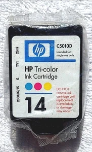 HP Tri Color Ink Cartridges 14 /C5010D NEW in Sealed Package - Picture 1 of 2