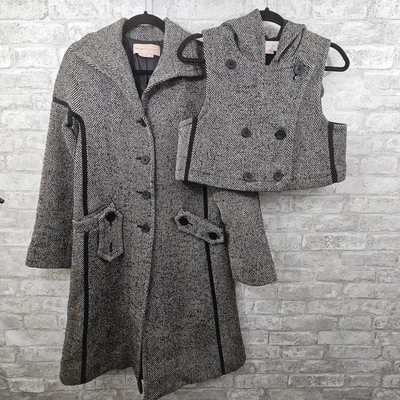 Abrigo largo con chaleco con capucha para mujer Maxazria Collection talla XS Foto 1 de 4