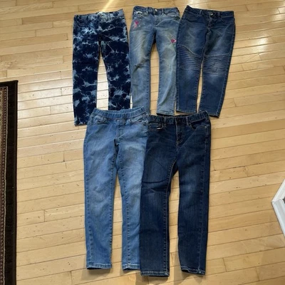 Lote de 5 jeggings vaqueros ajustados para niñas talla 10-12 Gap, Cat & Jack, Wonder Nation, SO Foto 1 de 4