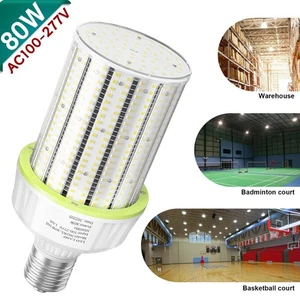 80 Watt LED Corn Light Bulb 5000K E39 Mogul Base Warehouse Shop High Bay Fixture - Picture 1 of 17