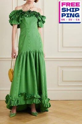 RRP€9350 OSCAR DE LA RENTA Faille Gown US4 IT40 S Off the Shoulder Made in Italy - Image 1 of 4