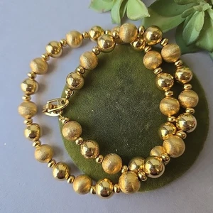 Vintage Napier goldfarben Metall Perlen Halsband Halskette 18' L - Bild 1 von 3