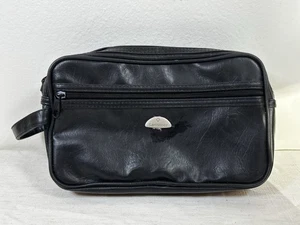 "Kit de afeitado de viaje Samsonite bolsa de aseo de cuero sintético negra de 10""x6""" - Imagen 1 de 7