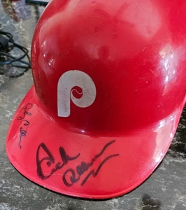 RICHIE ALLEN & JOHNNY CALLISON SIGNED SOUVENIE PHILLIES HELMET - Picture 1 of 2