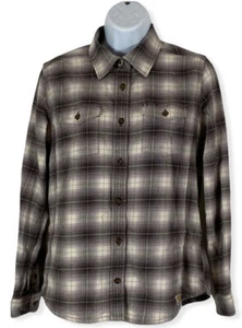 Carhartt Women’s Flannel SZ Shirt Small 4/6 Double Front Pockets Maroon/ Purple  - Picture 1 of 5