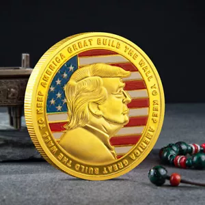10PCS Donald Trump Challenge Coins The Wall To Keep America Great Commemorative - Picture 1 of 7