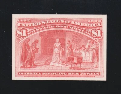 US 241P4 $1 Columbian Exposition Proof on Card Mint VF LH SCV $200 (24) - Image 1 of 2