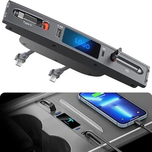 USB Hub for Tesla Model 3 Model Y Hub Docking Station Car Fast Charger For Tesla - Picture 1 of 11
