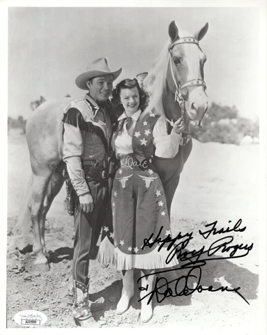 ROY ROGERS+DALE EVANS HAND SIGNED 8x10 PHOTO     SIGNED BY BOTH     RARE     JSA Cover