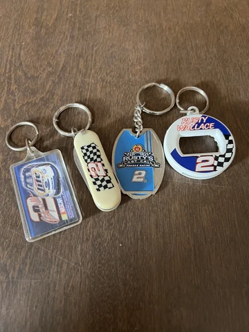 NASCAR Key Chain lot Rusty Wallace bottle opener pocket knife last call Cover
