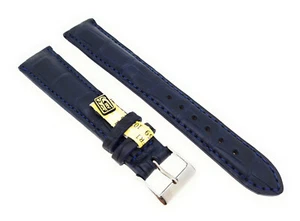 XL Cinturino Louisiana Coccodrillo 18/16mm Blu Grande Granitura Made in Germany - Picture 1 of 3