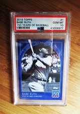 2019 Topps 150 Years of Baseball #1 BABE RUTH New York Yankees PSA 10 