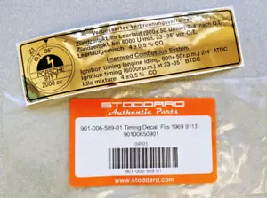 BRAND NEW GENUINE STODDARD PORSCHE 911T GOLD FOIL ALTERNATOR STRAP TIMING DECAL - Picture 1 of 5