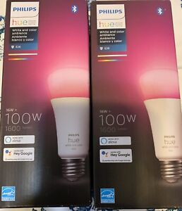 2)- Philips Hue 100W 1600 Lumens LED Smart Bulb - 562982 NEW SEALED BOXES!!