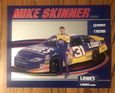 Tarjeta fotográfica de carreras de autos Nascar 2000 Mike Skinner 8 x 10 #31 Lowe's Team Foto 1 de 2