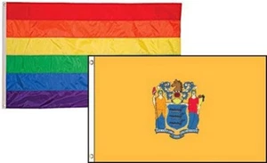 Combo de 3x5 Orgullo Gay Arco Iris y Estado de Nueva Jersey Paquete de 2 banderas al por mayor 3'x5' - Imagen 1 de 1