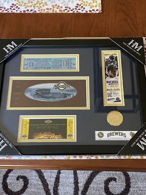 Highland Mint Milwaukee Brewers Season Ticket Holder Replica Tickets Framed - Image 1 of 4