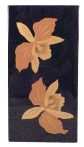 J Moor Folding Mirror & Stand Enamel Flowers Goldtone Metal Push Button - Picture 1 of 8