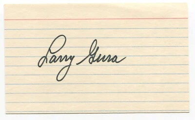 Larry Gura Signed 3x5 Index Card Autographed MLB Baseball Kansas City Royals - Image 1 of 2