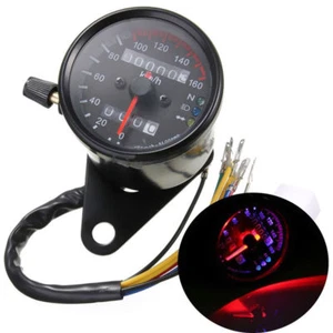 LED Backlight Signal Dual Odometer Speedometer Gauge Motorcycle Touring Chopper - Picture 1 of 6