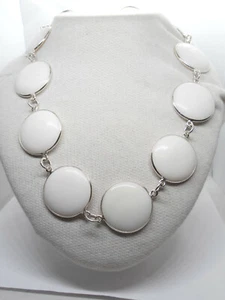 Collana in Argento 925 e Agata Naturale bianca - Girocollo Pietre Dure - - Imagen 1 de 7