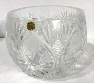 Plato de caramelo redondo de cristal de plomo cortado a mano 24 % de colección Rusia URSS - Imagen 1 de 4