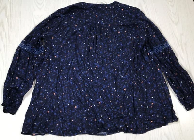 Blusa túnica tórrida para mujer 1X (14-16) azul estrella galaxia patrón cuello en V nueva Foto 1 de 4