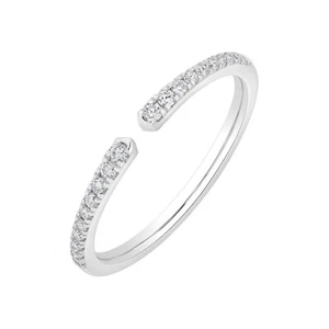 0.16Tcw Certified Lab Grown Diamond Wedding Band Stackable Ring 925 Silver - Picture 1 of 8
