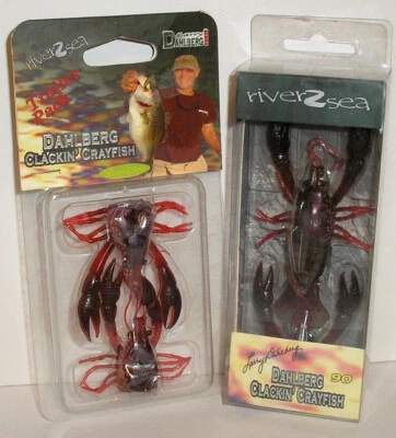 SEÑUELO DE CANGREJO DE RÍO DAHLBERG CLACKIN' + REMOLQUES RIVER2SEA - 3-1/2" - 5/8 OZ ROJO Foto 1 de 2