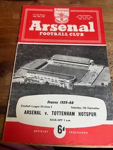 Arsenal v Tottenham Hotspur 59/60 Football programme - Picture 1 of 2