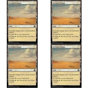 4 x SECLUDED STEPPE NM Elspeth vs Kiora MTG Land - Com - Picture 1 of 1
