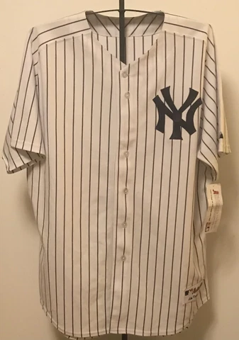 Jason Giambi NY Yankees NWT Authentic Majestic Collection Jersey Sz 52 Pinstripe Cover