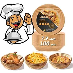 Air Fryer Disposable 7.9 Inch Large Paper Liner, Non-stick Parchment - 100pcs - Picture 1 of 6