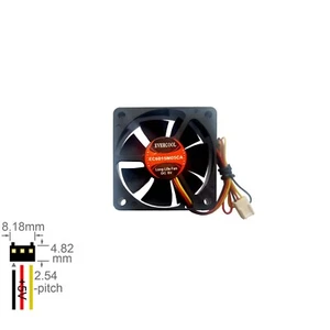 Fan Muffin Cooling DC  5V DC5V 5VDC 60mm 60x60x15 Evercool EC6015M05CA 3-pin - Picture 1 of 4