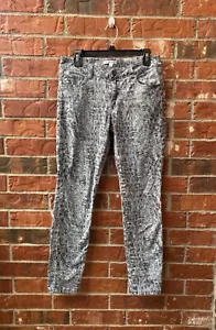 Cabi Womens 6 Blue Gray Modern Camo Printed Skinny Jeans - Picture 1 of 8